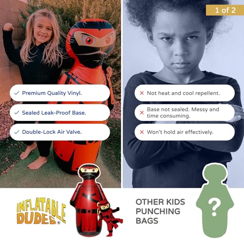 INFLATABLE DUDES Ninja Toy 47 Inches -Kids Punching Bag | Already Filled with Sand| Bop Bag | Inflatable Bopper | Boxing | Ninja Birthday Party | Party Decorations | Punching Bag for Kids- (Sam) - Image 5