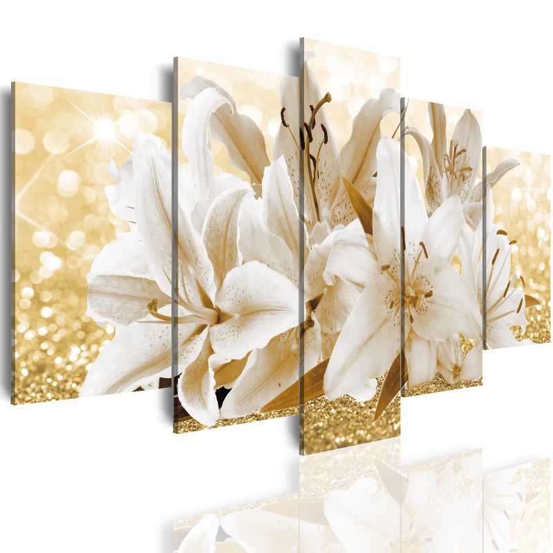 LUDUHU Modern Flower Theme Wall Art Abstract Orchid Canvas Wall Decor Flower Abstract Painting Still Life Canvas Wall Art for Home Decor HOversize 40x20inch