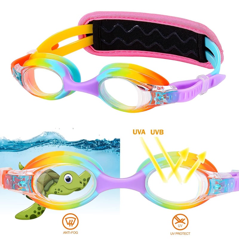 RUIGAO Kids Goggles, Toddler Goggles3/4/5/6 Years Old, Rainbow Mermaid Unicorn Goggles for Kid/Child/Youth Swimming - Image 3