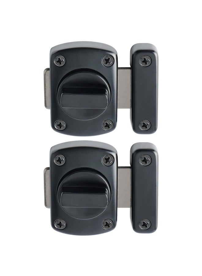 Gate Latch Slide Bolt Latches Lock,Safety Double Sided Rotate Gate Hardware,Black Finish(Pack of 2) - Image 1