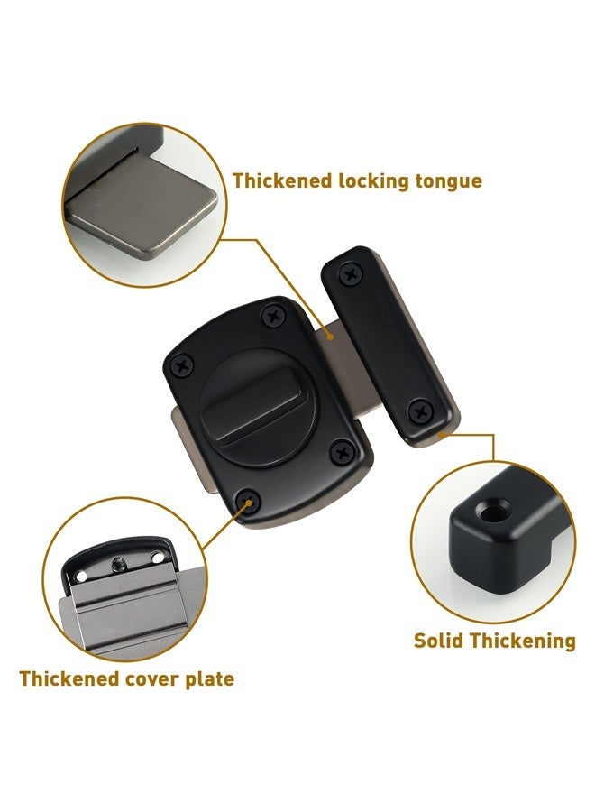 Gate Latch Slide Bolt Latches Lock,Safety Double Sided Rotate Gate Hardware,Black Finish(Pack of 2) - Image 2