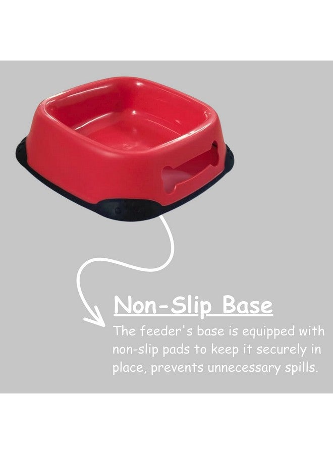 Elegant (Square Bowl) For Cats, Kittens, Puppies, And Small Dogs | Paw Design Non-Skid Rubber Bottom | Feeding Water, Wet And Dry Food Bowl (Small) (Color May Vary) - Image 4