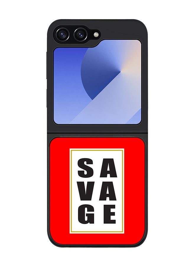 Stylizedd Rugged Black edge case for Samsung Galaxy Z Flip7 FE, Slim fit Soft Case Flexible Rubber Edges Anti Drop TPU Gel Thin Cover -  Savage - Image 1