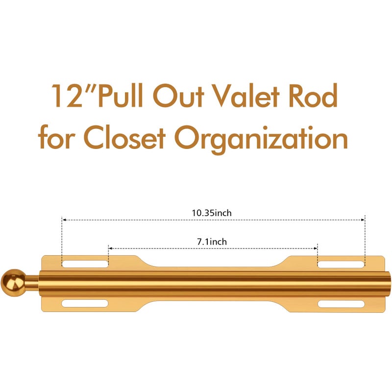 FIRJOY 12" Valet Rod for Closet Pull Out (1 Pack, Orange) - Image 2