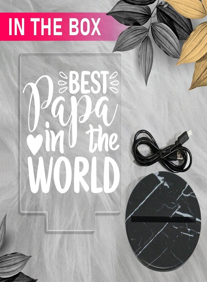 GIFTMEBAZAR مصباح LED "أفضل أب في العالم" من جيفت مي بازار | هدية للأب | هدية عيد الأب للأب | هدية عيد ميلاد للأب من الابنة والابن | هدية مفاجئة للأب | ضوء أبيض دافئ وزر تشغيل/إيقاف يعمل باللمس - Image 5