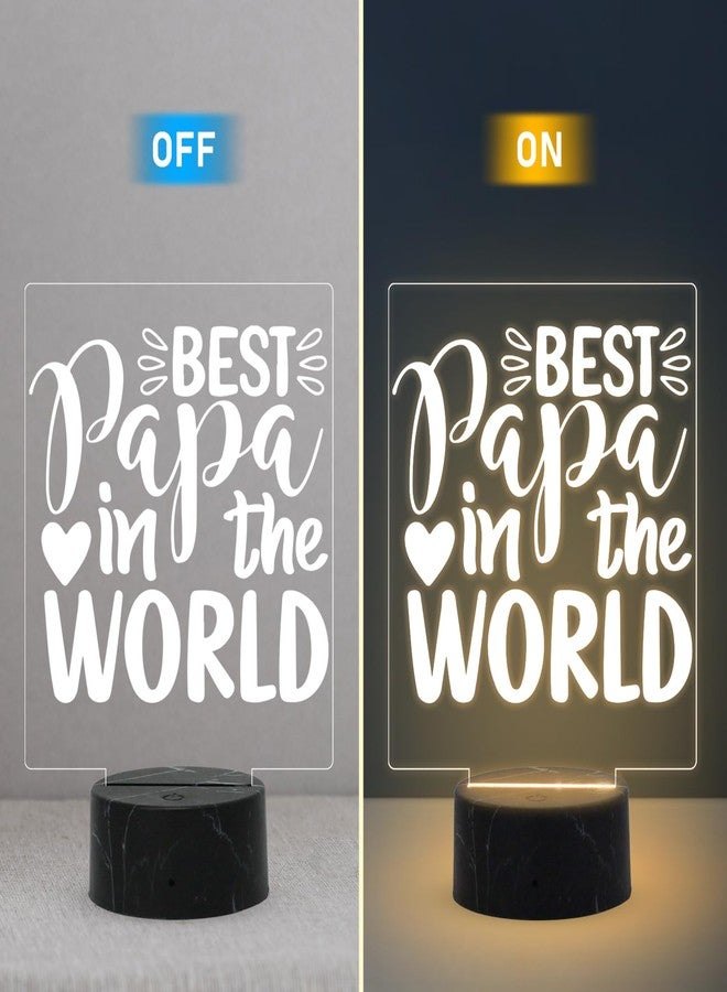 GIFTMEBAZAR مصباح LED "أفضل أب في العالم" من جيفت مي بازار | هدية للأب | هدية عيد الأب للأب | هدية عيد ميلاد للأب من الابنة والابن | هدية مفاجئة للأب | ضوء أبيض دافئ وزر تشغيل/إيقاف يعمل باللمس - Image 2