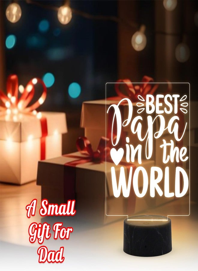 GIFTMEBAZAR مصباح LED "أفضل أب في العالم" من جيفت مي بازار | هدية للأب | هدية عيد الأب للأب | هدية عيد ميلاد للأب من الابنة والابن | هدية مفاجئة للأب | ضوء أبيض دافئ وزر تشغيل/إيقاف يعمل باللمس - Image 3
