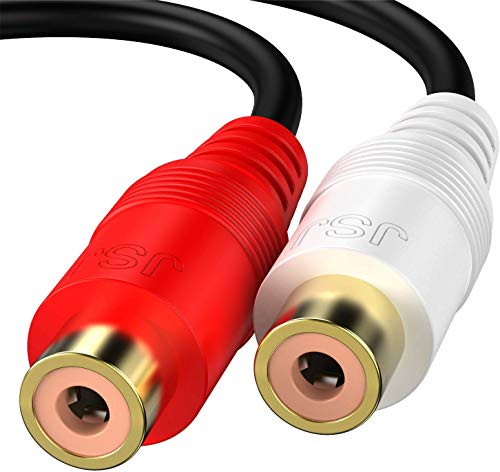 Eanetf RCA 1 Male to 2 Female Audio Speaker Y Adapter Splitter Cable with OFC Conductor Dual Shielding Gold Plated Metal Shell Flexible PVC Jacket - 2 Pack / 0.6FT - Image 4