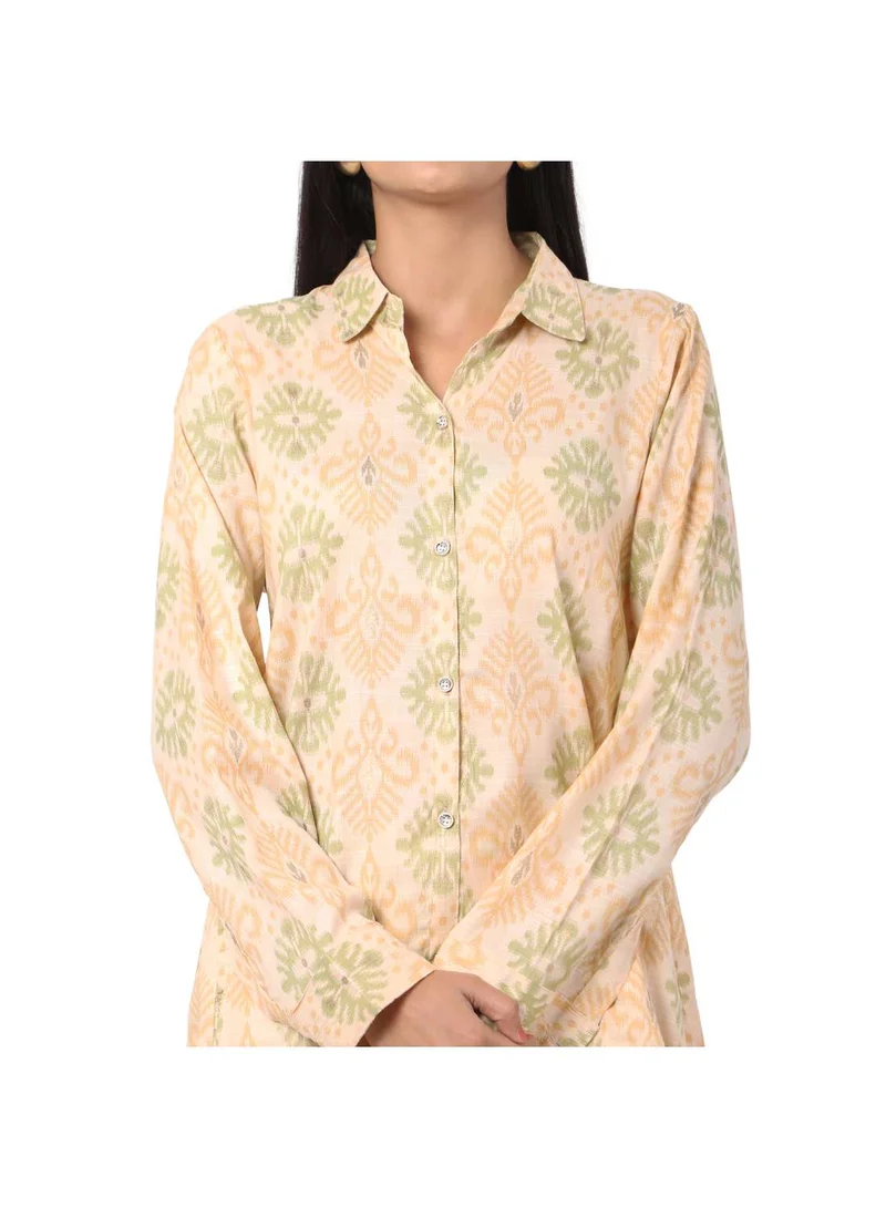 HANA & SARA PRINTED VISCOSE FORMAL ELEGANT CO-ORD SET FOR WOMENS ARABIC KAFTAN JALABIYA