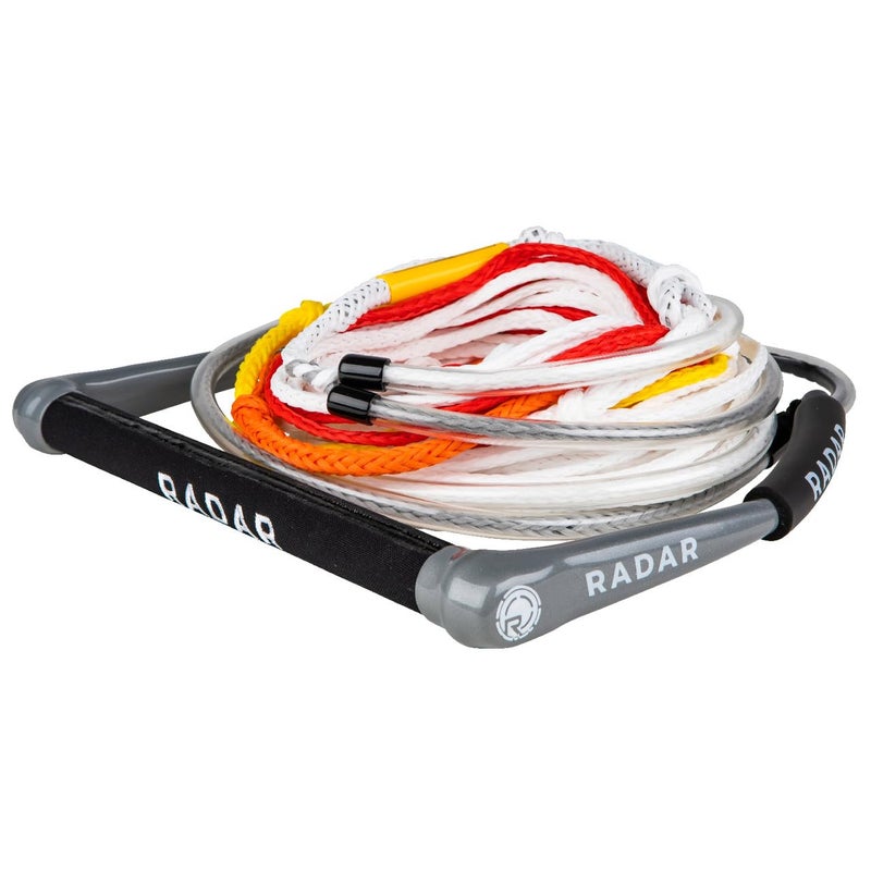 Radar 2022 Deep V 15" Suede Grip Handle w/ 5-Section Mainline Waterski Rope - Image 1