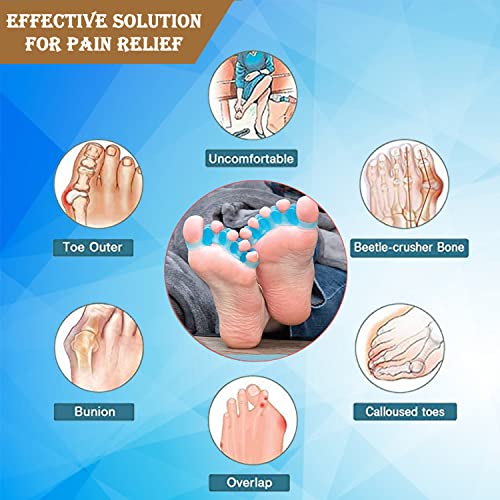 QualiTrue Toe Separator 5 Finger Toe Spreader Bunion Corrector For Women Men Men Toe Thumb Straightener Support Foot Pain Relief Bunion Splints, Toe Spacer, Big Toe Stretcher, Hallux Valgus, Plastic - Image 3