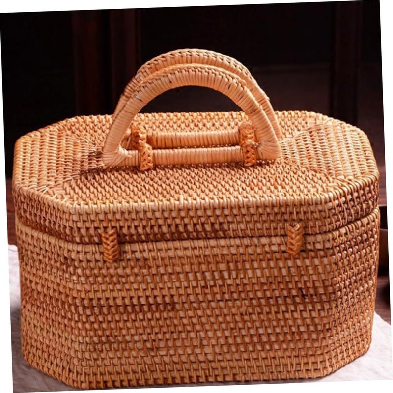 Large Woven Rattan Storage Baskets For Home Decor Picnic And Fruit Storage - Image 3