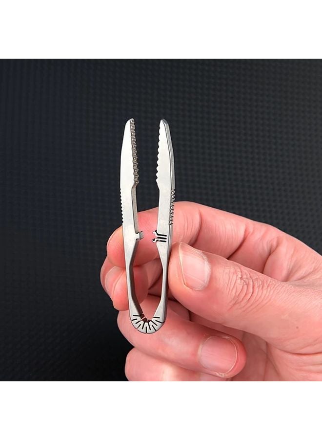 Titanium Alloy Snap Tweezers Portable Keychain Clip Outdoor EDC Gadget - Image 3