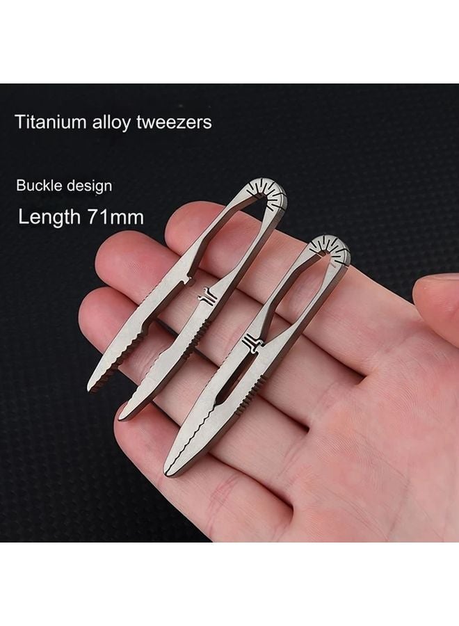 Titanium Alloy Snap Tweezers Portable Keychain Clip Outdoor EDC Gadget - Image 2