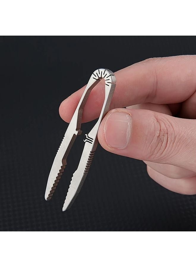 Titanium Alloy Snap Tweezers Portable Keychain Clip Outdoor EDC Gadget - Image 1