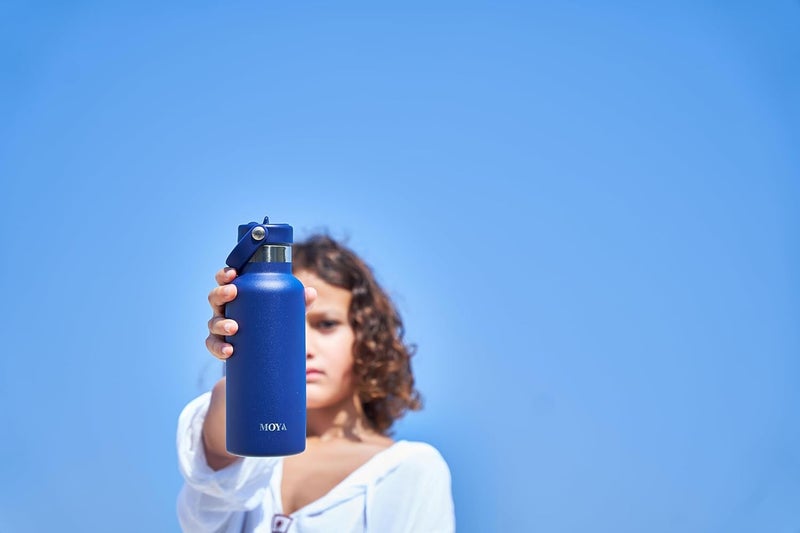 Moya 'Starfish' 500ml Insulated Sustainable Water Bottle Navy - Image 2