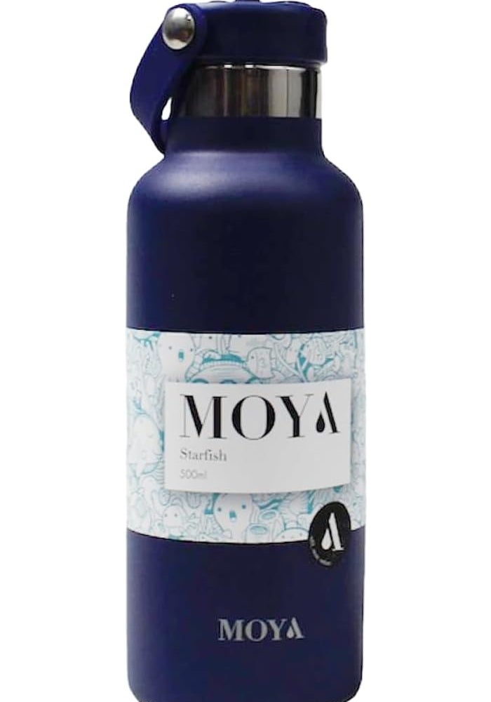 Moya 'Starfish' 500ml Insulated Sustainable Water Bottle Navy - Image 1