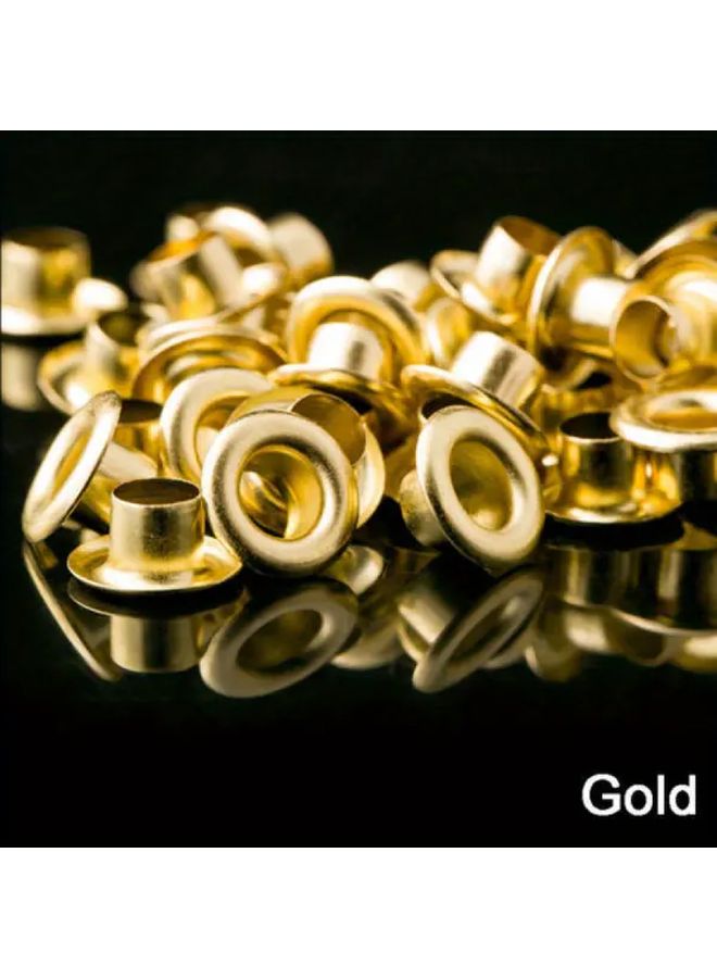 100pcs Golden 1 5mm Brass Eyelets Grommets For Leather Craft Shoes Bag Clothing Belt Hat Repair - Image 1