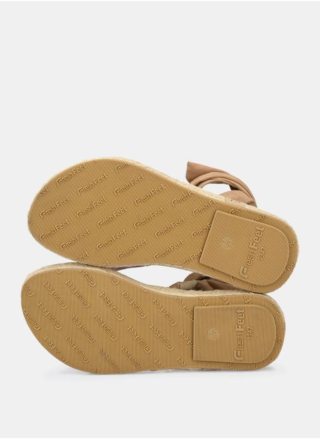 Fresh Feet - V Strap Ankle Tie Up Flat Sandals by Styli - Image 1
