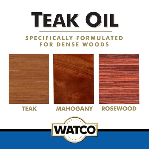 RUST-OLEUM WATCO A67141 Teak Oil One Step Wood Finish for Exterior & Interior Furniture Which Penetrates and Protect from UV, Natural Look (One Quart / 946ml) - Image 3