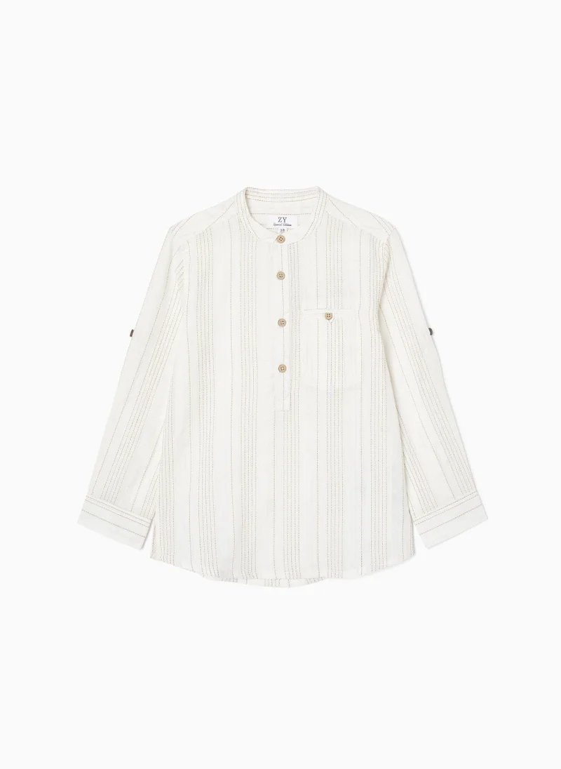 زيبي Zippy Cotton Shirt With Stripes For Boys