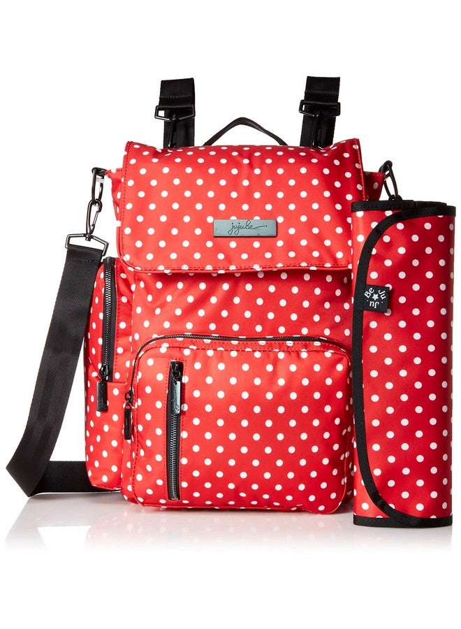 JuJuBe JuJuBe Be Sporty Backpack/Diaper Bag, Onyx Collection - Black Ruby - Red/White Polka Dots  - Image 3
