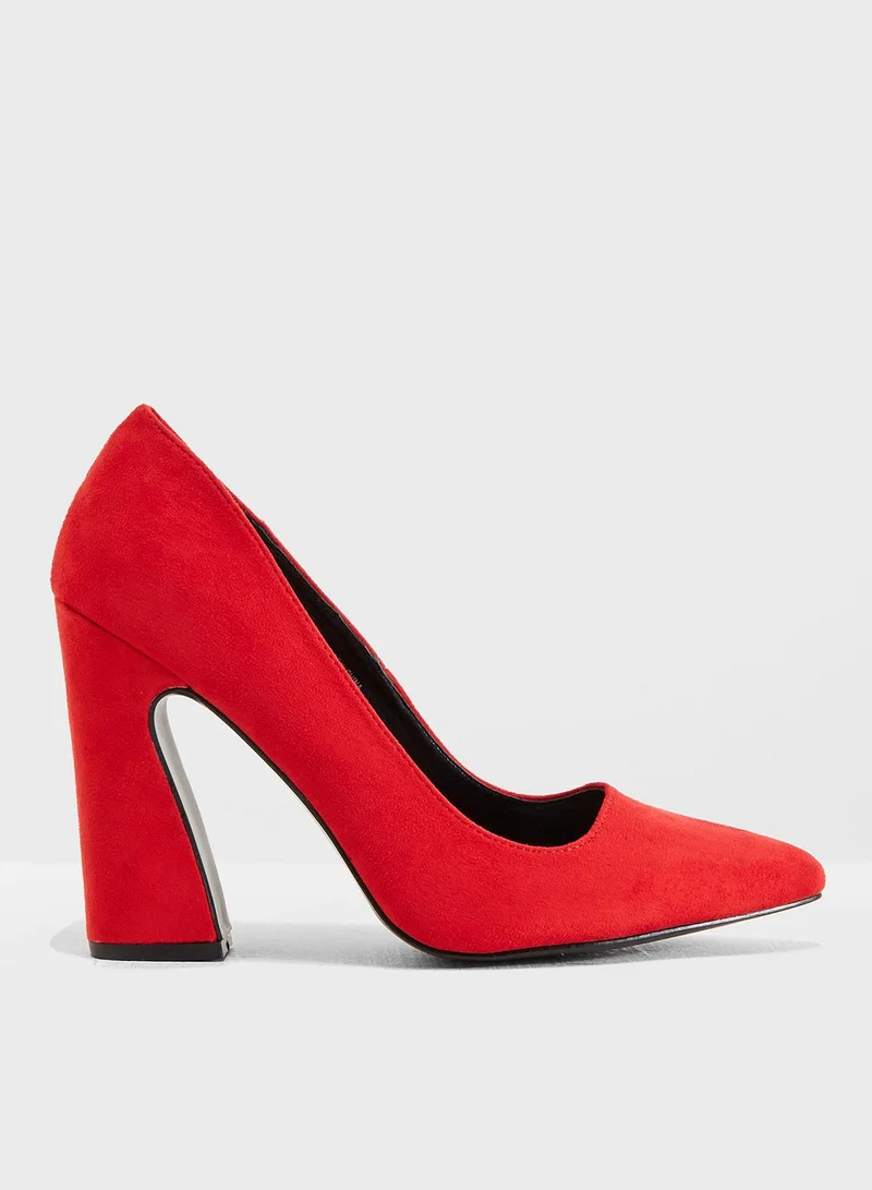 PUBLIC DESIRE Jagger Curved Heel Court Shoe