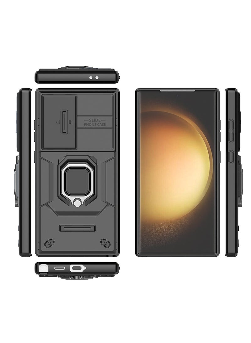 X-level - Samsung Galaxy S24 Ultra Case Cover with Slide Camera Cover & Ring Holder, Kickstand Shell Back Cover Scratch-Resistant Shock-Absorbing Protector Accessories Kickstand Stand Magnetic Car Ring Holder - Image 1