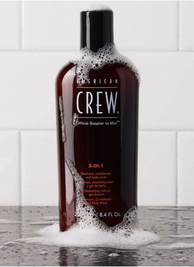 AMERICAN CREW American Crew 3-in-1 Shampoo, Conditioner, and Body Wash – Sage Leaf Extract for Shine, Detangling, and Freshness (250ml)  - Image 2