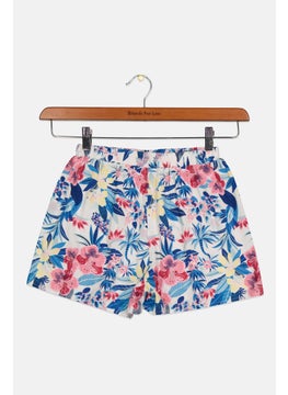 Pepe Jeans Kids Girl Floral Print Basic Sort, White Combo  - Image 2