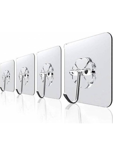 BarkoFix 5Pcs 6X6CM Transparent Strong Self Adhesive Door Wall Hangers Heavy Load Bearing  - Image 4