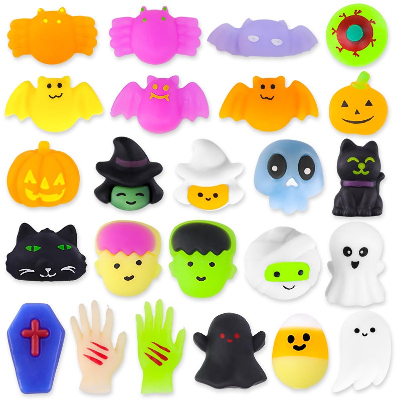 MGparty 24pcs Halloween Squishies Toys for Kids Halloween Party Favors Halloween Goodie Bag Fillers Prizes Halloween Decorations Stress Relief Toys for Adults - Image 2