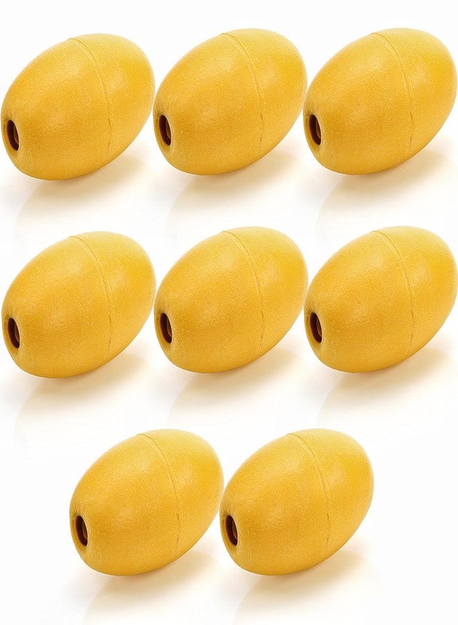 Tlence 8 Pack Oval Water Float, 5.5" x 3.5" Marine Rope Float Buoy, Deep Water Fishing Marker Bulk, Mooring Boat Supplies for Trail Dock Swim Pool Anchor Lines, Yellow(5/8" to 4/5" Hole) - Image 1