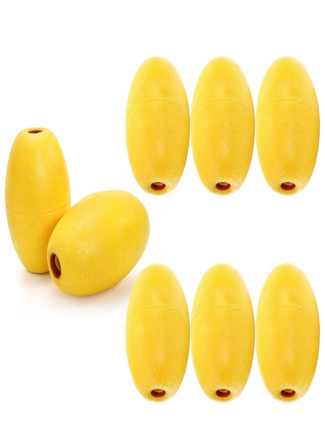 Tlence 8 Pack Oval Water Float, 5.5" x 3.5" Marine Rope Float Buoy, Deep Water Fishing Marker Bulk, Mooring Boat Supplies for Trail Dock Swim Pool Anchor Lines, Yellow(5/8" to 4/5" Hole) - Image 5
