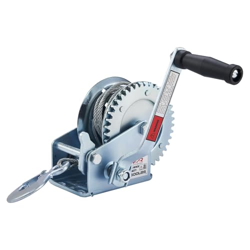 OPENROAD 1600lbs Hand Winch Boat Winch, Hand Crank Winch with 10m (32ft) Cable Manual Winches, Two-Way Adjustable Boat Trailer Winch, Corrosion Resistant Towing Winches (1600lbs) - Image 1