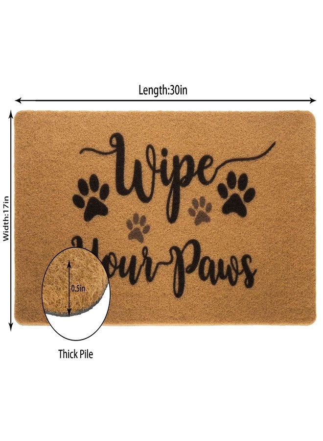 XuoAz Funny-Welcome-Mats for Front Door Wipe-Your-Paws Dog Doormat Nature Coir Non Slip Rubber Indoor Floor Mats for Home Outdoor Entrance 17" x 30" - Image 2