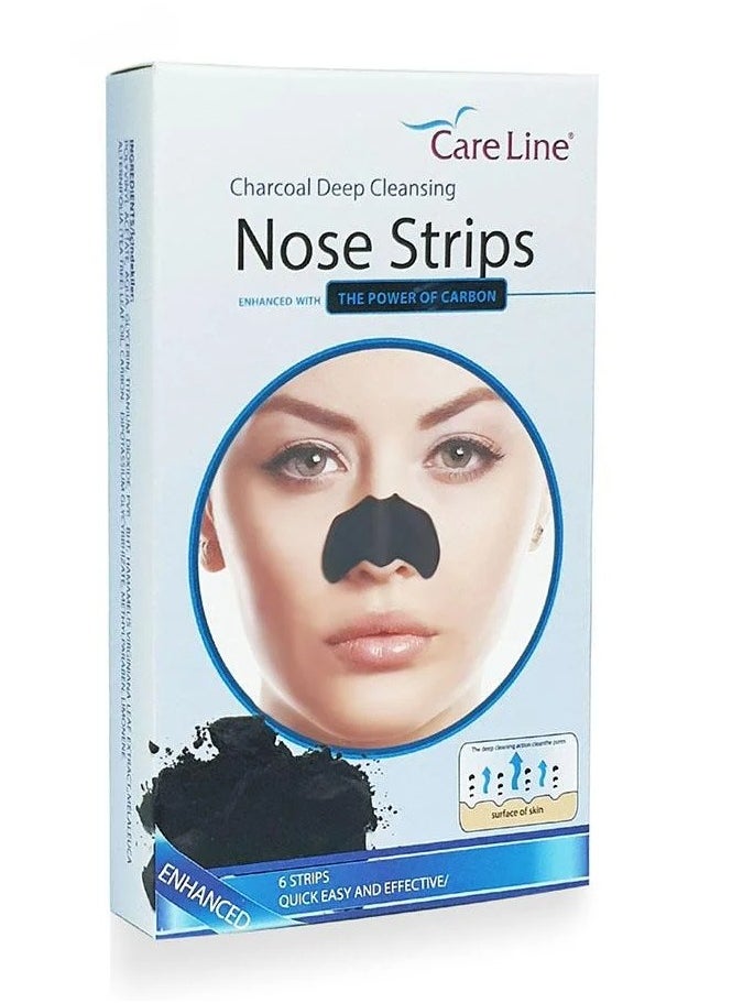 Careline Deep Cleansing Charcoal Nose Strips - 6 Strips  - Image 1