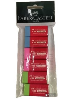 FABER-CASTELL FC Eraser PVC Free Assorted Fluo-Cls -6pcs 