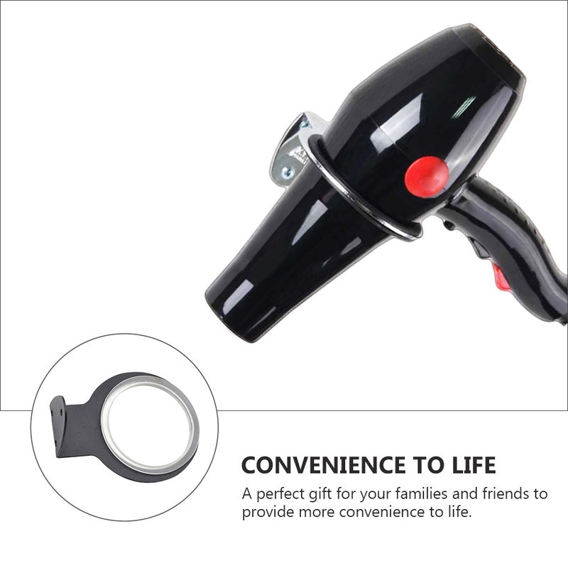 2 pcs Stainless Steel Hair Dryer Rack Wall Perforated Hair Dryer Holder (Random Color) - Image 5
