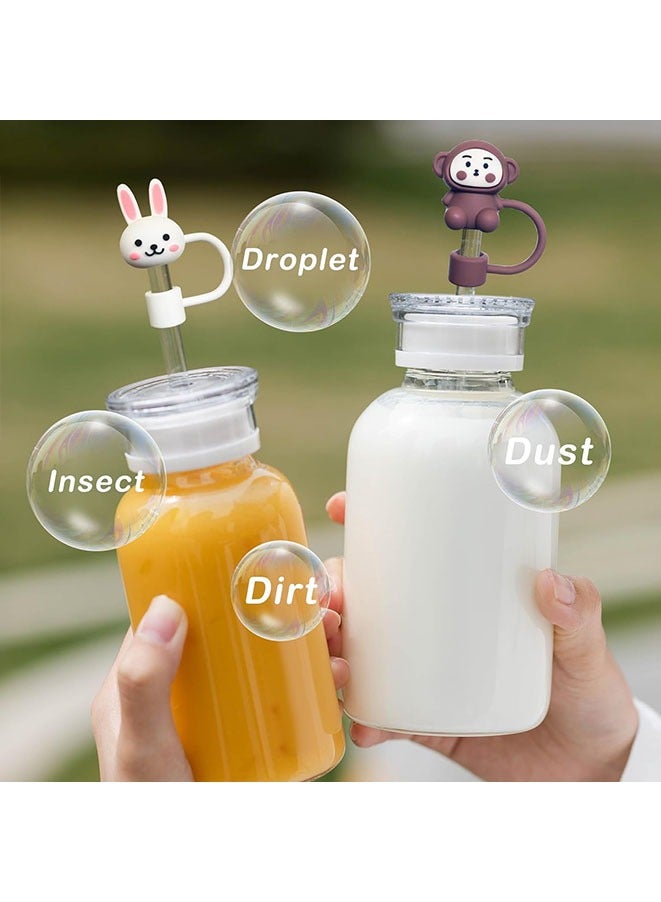 6PCS Straw Cover Cap for Stanley Cup, Silicone Cute Animal Straw Topper for Stanley 30&40 Oz Tumbler with Handle, 10mm 0.4in Dust-Proof Reusable Straw Tips Lids. (Color 2)  - Image 3