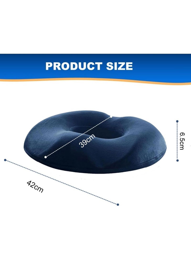 Round memory foam seat cushion with an ergonomic design for seat support and pressure reduction. Suitable for office, car, and home use. Medical memory foam for pressure relief and coccyx support. Ergonomic design for chairs, offices, cars, and home use. - Image 3