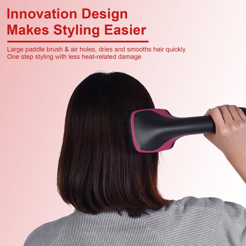 Sonew Blow Dryer Brush Straightener, Detangling Straightening Smoothing in One Step, Reduce Frizz More Shiny for Salon-Quality Smooth Straight Hair Dryer Brush - Image 3