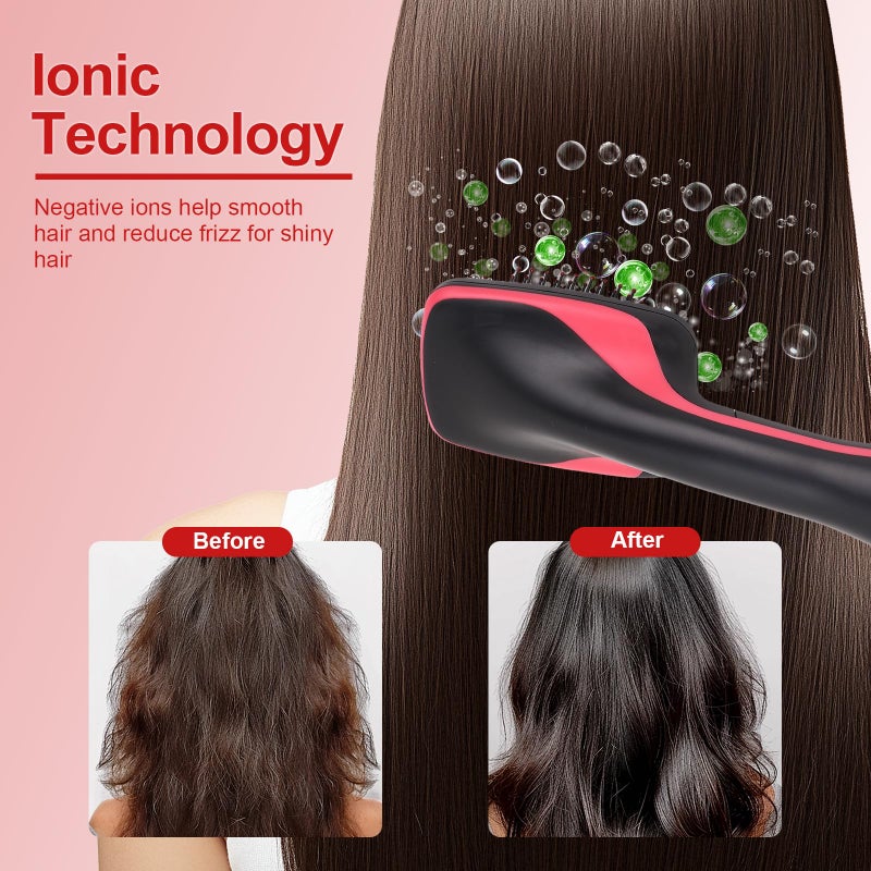 Sonew Blow Dryer Brush Straightener, Detangling Straightening Smoothing in One Step, Reduce Frizz More Shiny for Salon-Quality Smooth Straight Hair Dryer Brush - Image 4