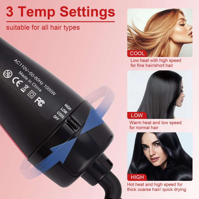 Sonew Blow Dryer Brush Straightener, Detangling Straightening Smoothing in One Step, Reduce Frizz More Shiny for Salon-Quality Smooth Straight Hair Dryer Brush - Image 5