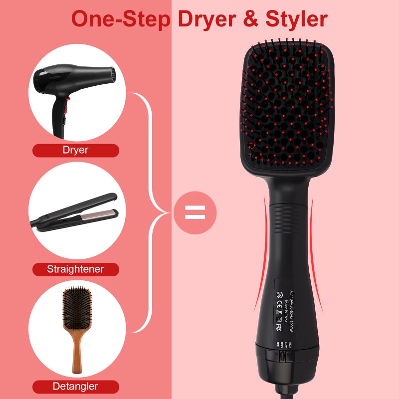 Sonew Blow Dryer Brush Straightener, Detangling Straightening Smoothing in One Step, Reduce Frizz More Shiny for Salon-Quality Smooth Straight Hair Dryer Brush - Image 2