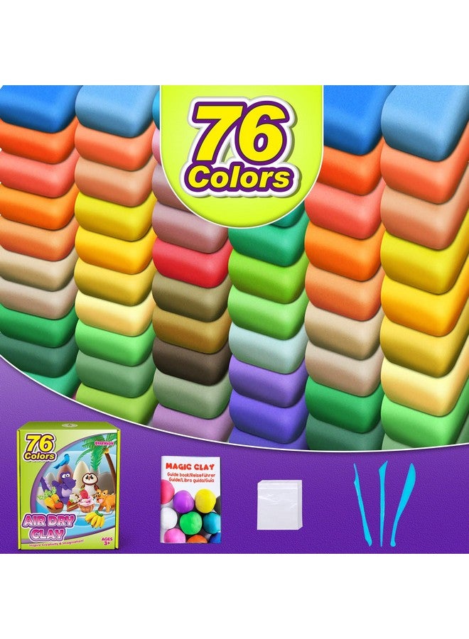 ESSENSON Air Dry Clay 76 Colors, Modeling Clay For Kids, Diy Molding Magic Clay For With Tools, Toys Gifts For Age 3 4 5 6 7 8+ Years Old Boys Girls Kids - Image 2
