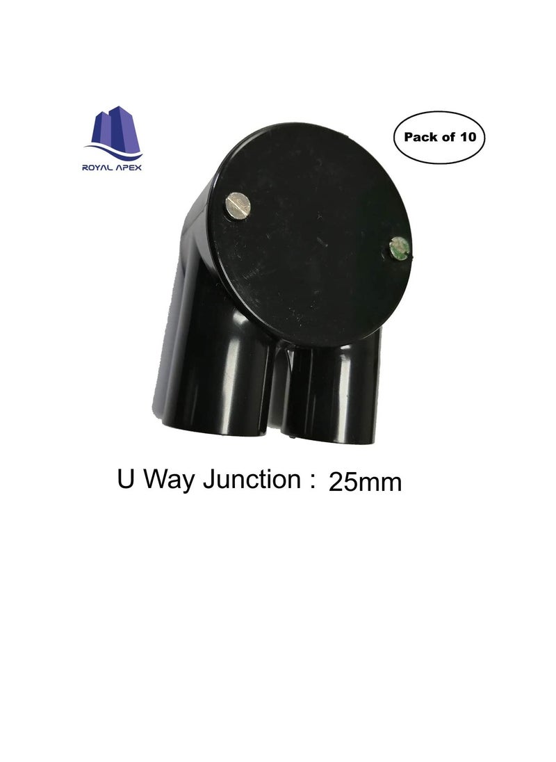 Generic PVC Electrical Conduit Pipe & Fittings for Indoor and Outdoor Electrical Wiring and Cabling (Pack of 10) (25mm, Junction -U- Way)  - Image 2