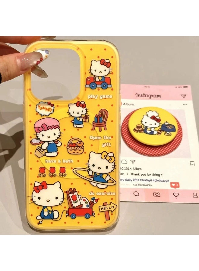 Hello Kitty iPhone 17 Case Hello Kitty Daily Life Clear Cover with Stand Cute and Functional - Image 1