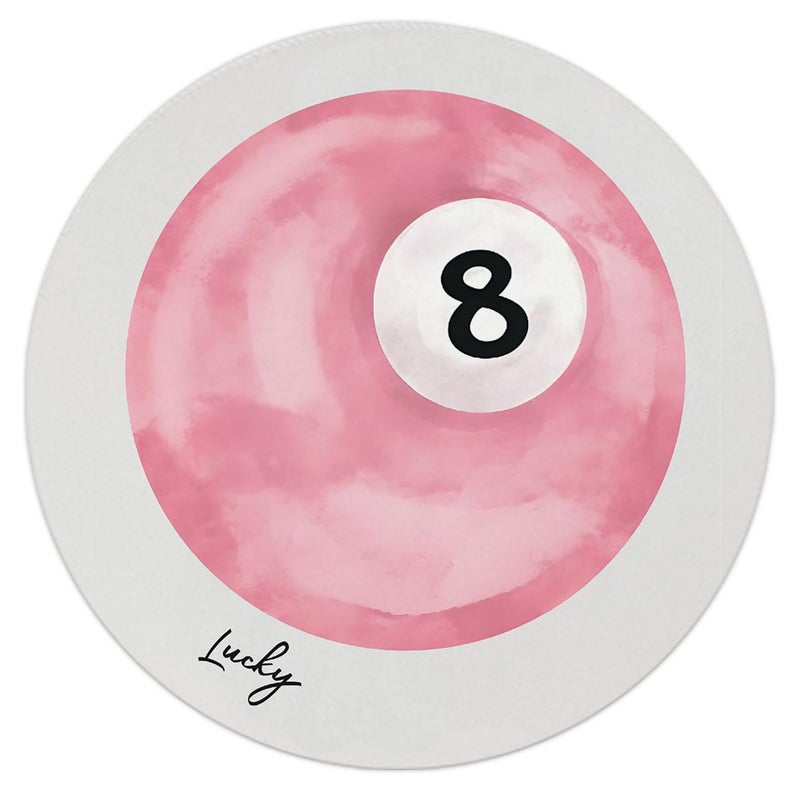 QUICQOD Coquette Mouse Pad, Trendy Round Mouse Pad, Disco Ball Mousepad Pink Lucky 8,Preppy,Non-Slip Rubber Base Mousepads for Home Office Dorm Desk Decor,8.7 x 8.7 Inch - Image 5