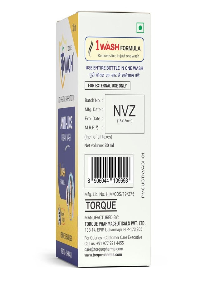 Torque kvach AntiLice Cream Wash | Removes Lice and Nits |Made with Reetha & Shikakai 30 ml With Lice & Nits Remover Comb For Of 4 - Image 4